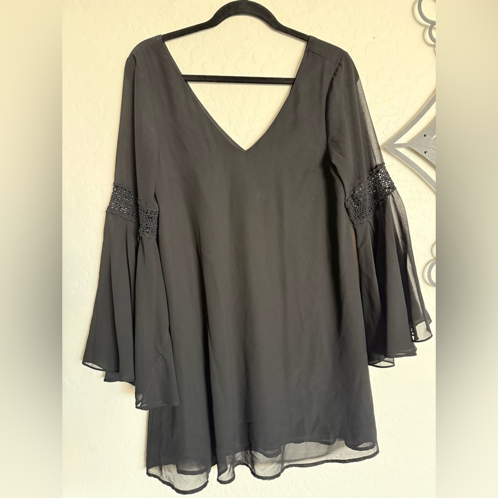UMGEE Bella Black Bell Sleeve Mini Dress - Small - Picture 3 of 8